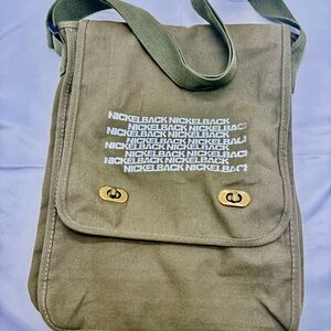Nickelback Olive Green Canvas Messenger Bag Band Merch Feed The Machine 2017